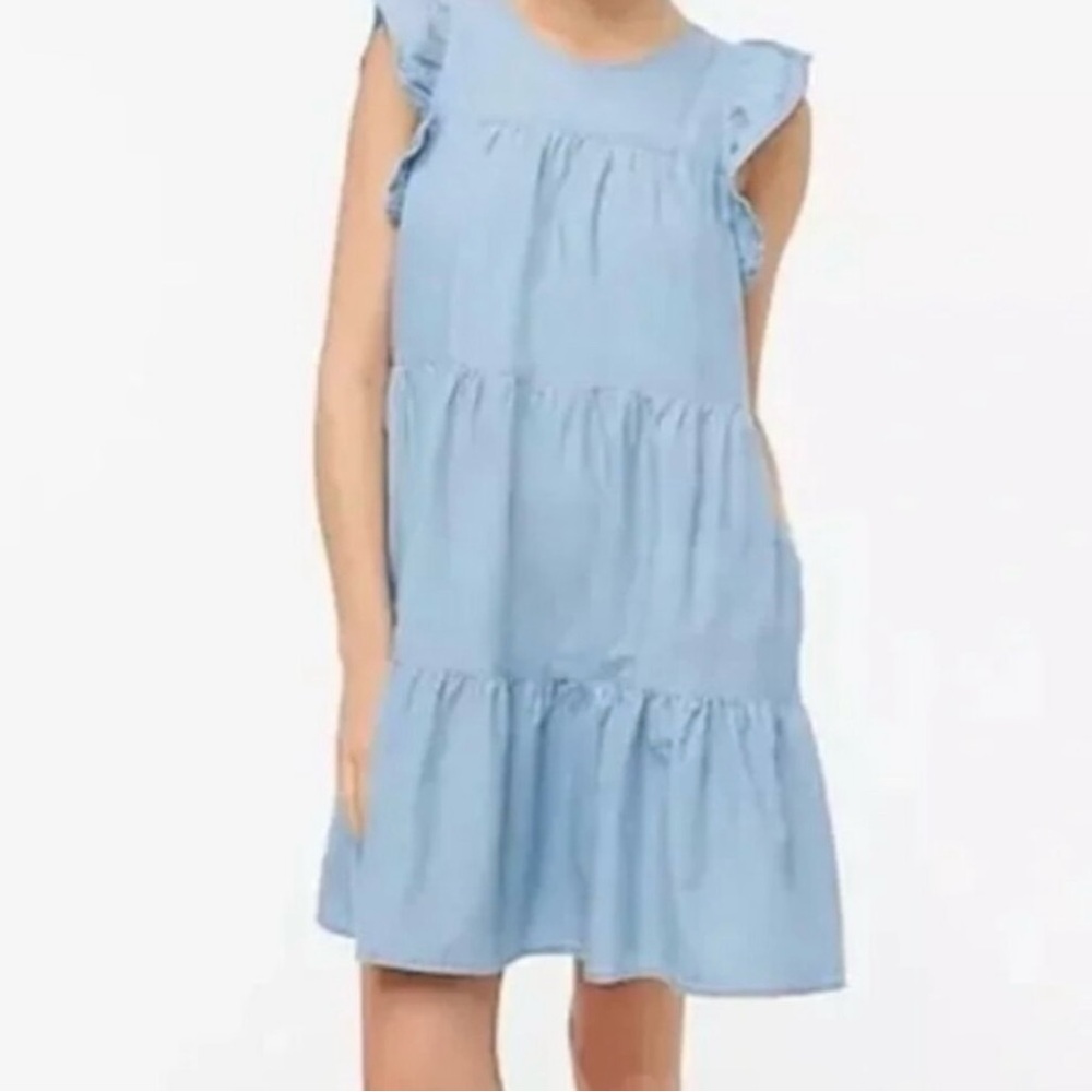 J. Crew Factory Chambray Ruffle Dress